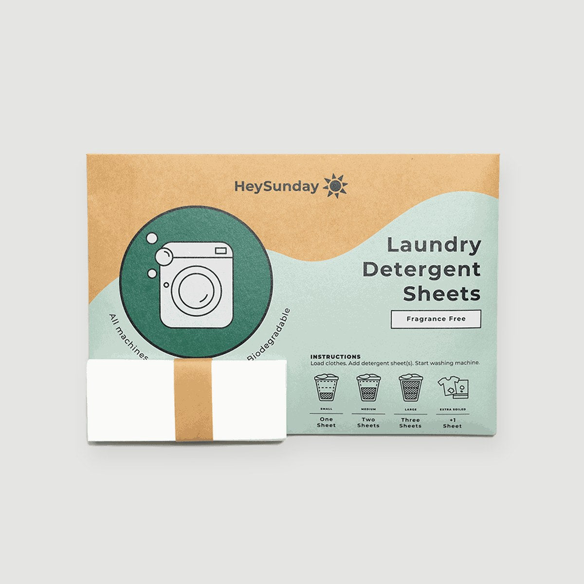 A pack of HeySunday laundry sheets, Fragrance Free