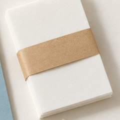 A banded stack of dry laundry sheets