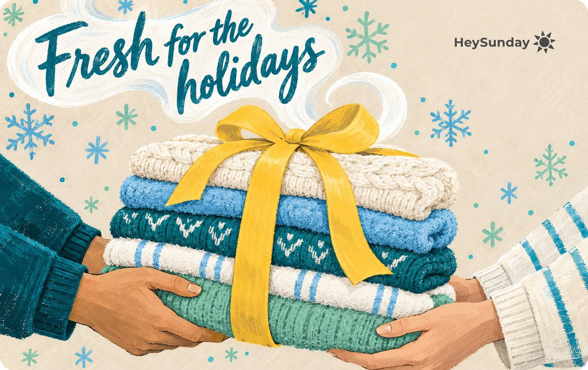 HeySunday gift card, Fresh for the Holidays design