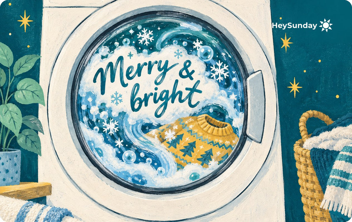 HeySunday gift card, Merry & Bright design