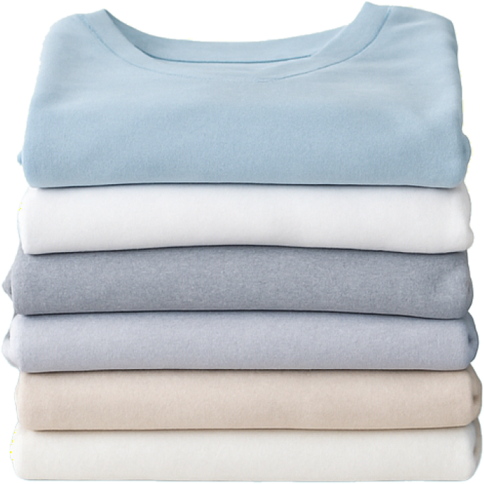 A medium stack of folded laundry